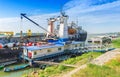 Perseus Ship moored to shore in Galati