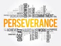 Perseverance word cloud collage, business concept Royalty Free Stock Photo