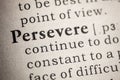 Definition of persevere Royalty Free Stock Photo