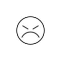 Persevering Face emoji line icon