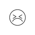 Persevering Face emoji line icon