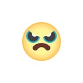 Persevering Face emoticon flat icon