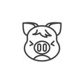 Persevering Piggy Face Emoji line icon