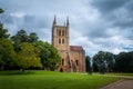 Pershore Abbey and parkland in Summer Royalty Free Stock Photo