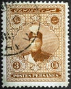 Persia circa 1924-25. Cancelled postage stamp printed by Persia, that shows Ahmed Shah Qajar in an ornament frame, circa 1924-25