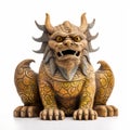 Persian Ancient Creature Pottery Sculpture - Unique Yokai-inspired Chinese Golden Dragon Figurine