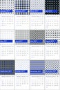 Persian blue and racing green colored geometric patterns calendar 2016