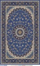 Persian Carpet Design Edited In Blue Beige And Dark Navy With Border