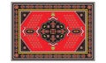 Persian carpet with tribal geometrical ornamental decoration. Persian rug concept vector.