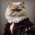 A Persian cat as a Victorian-era vampire, with a frilly collar and a velvet cape4