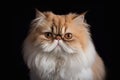 Persian cat on a black background. Close-up portrait.