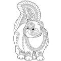 Persian cat coloring page