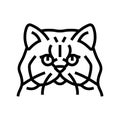 persian cat cute pet line icon vector illustration