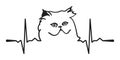Persian cat heartbeat EPS vector file Royalty Free Stock Photo