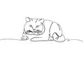 Persian Cat one line art. Continuous line drawing of pet, mammal, kitten, purebred, breed, friendship, kitty, friend