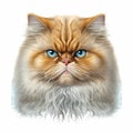 Persian cat portrait icon front head colorful.