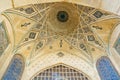 Persian dome ceiling brick and mosaic tiles pattern in Shiraz, Iran.