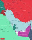 Persian Gulf region editable map Royalty Free Stock Photo