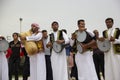 Traditional wedding music band beside the Persian gulf