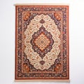 Persian Handmade Oriental Rug With Blue And Orange Medallions Royalty Free Stock Photo