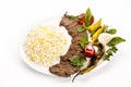 Persian Kebab Barg On A White Plate Royalty Free Stock Photo