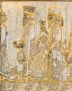 Persian noblemen relief detail Persepolis Royalty Free Stock Photo