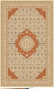 Persian Carpet Design Edited In Blue Beige And Dark Orange Color