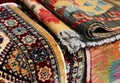 Persian type carpets and also kilim type Royalty Free Stock Photo