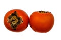 Persimmon of Asian fresh fruit. Isolated on white background. Fresh persimmons on a white background. Persimmon. Royalty Free Stock Photo