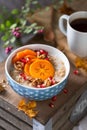 Persimmon chai spice porridge Royalty Free Stock Photo