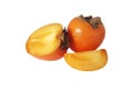 Persimmon fruit isolated exotic, organic, asian, round