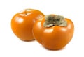 Persimmon fruit 2 isolated on white background Royalty Free Stock Photo