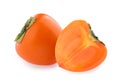 Persimmon fruit isolated white background clipping path Royalty Free Stock Photo