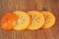 Persimmon fruit slices Royalty Free Stock Photo