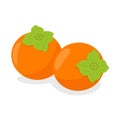 Persimmon fruit on white background