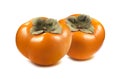 Persimmon fruit whole isolated on white background Royalty Free Stock Photo