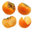 Persimmon fruits isolated on white background Royalty Free Stock Photo