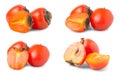 Persimmon isolated on white background. Set or collection Royalty Free Stock Photo