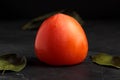 Persimmon. Kaki fruit isolated. Sweet exotic fuyu Royalty Free Stock Photo