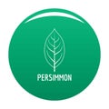 Persimmon leaf icon vector green Royalty Free Stock Photo