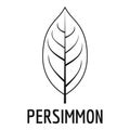 Persimmon leaf icon, simple black style Royalty Free Stock Photo