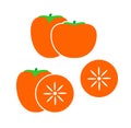 Persimmon logo. Isolated persimm on white background