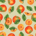 Persimmon pattern on beige