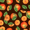 Persimmon pattern on dark brown