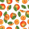 Persimmon pattern on white