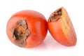 Persimmon with slice Royalty Free Stock Photo