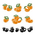 Persimmon set. Vector