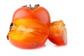 Persimmon with slice Royalty Free Stock Photo