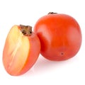 Persimmon with slice Royalty Free Stock Photo