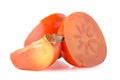 Persimmon with slice Royalty Free Stock Photo